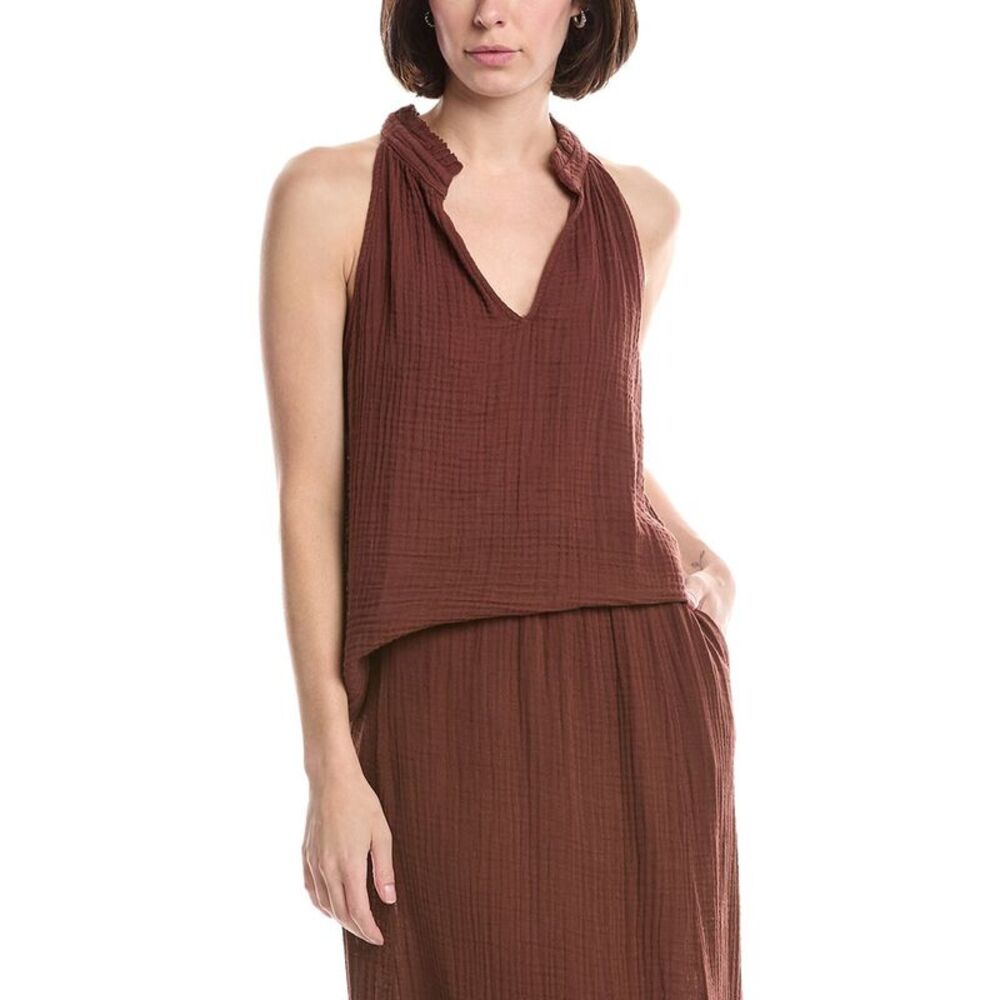 Michael Stars Womens  Viola Split Neck Tank